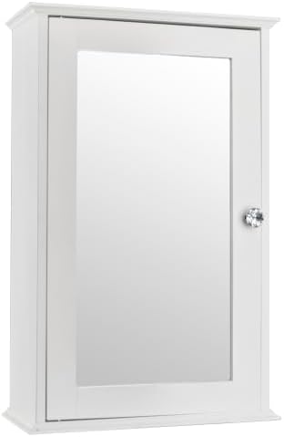 VINGLI Bathroom Wall Cabinet Wall Mount Mirrored Medicine Cabinet with Mirror Storage Organizer with Single Mirror Door and 2