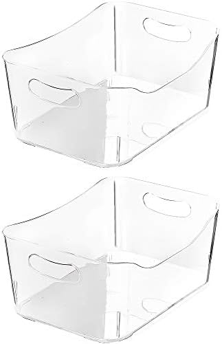 YBM HOME Storage Bins - Open Plastic Organizers and Storage Basket for Kitchen Pantry Organization, Under Sink Bathroom Stora