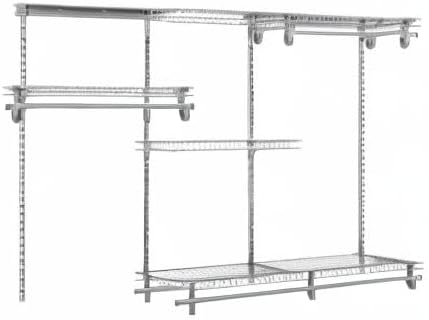 ClosetMaid ShelfTrack Wire Closet Organizer System, Adjustable from 4 to 6 Ft., with Shelves, Clothes Rods, Hardware, Durable