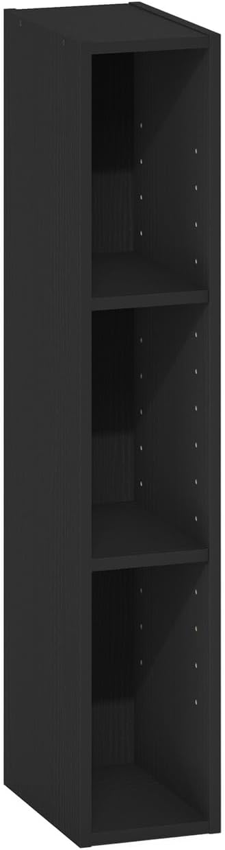 Furinno Fulda Book Shelf, 3-Tier Narrow Bookshelf, Bookcase with 6-in Width Storage Shelf, 9.3 x 5.9 x 31.5, for Living Room,
