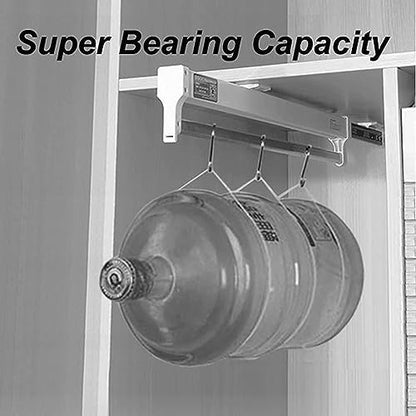 Pull-Out Clothes Rail,Extendable Pull Out Closet Rod - Wardrobe Pull-Out Trousers Rack, Pull Out 30-80cm Clothes Rail, Steel 