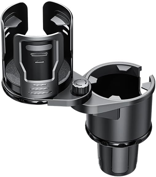 Upgrade Dual Cup Holder Expander, 2 in 1 Multifunction Cup Holder for Car with Lock, 360° Rotating Car Cup Drink Holder with 