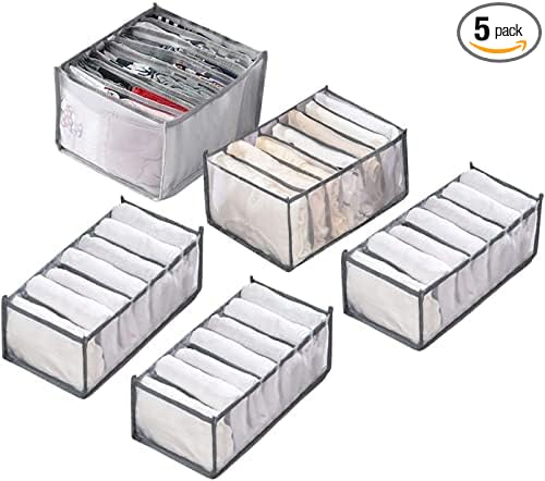 5PCS Wardrobe Clothes Organizer - Foldable Closet Drawer Organizer for Clothes, Portable Closet Organizers and Storage Bins, 