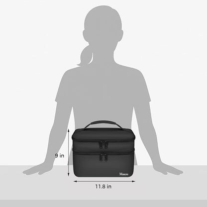 Mancro Dual Layers Medicine Organizer Bag, Pill Bottle Organizer Storage with Lockable Zipper, Medication Travel Bag for Pill