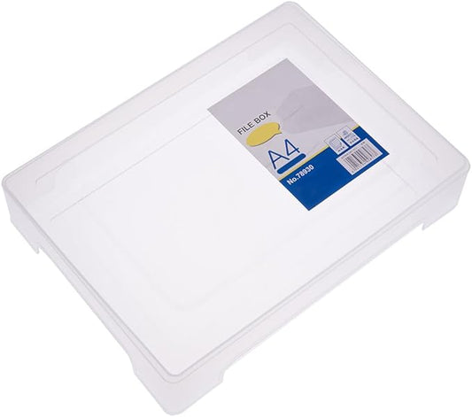 Transparent A4 File Box Plastic Document Organizer Lightweight Storage Folder for Office Home Paper Filing 12.59X9.25X2.51 In