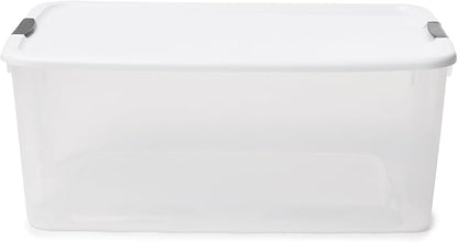 Sterilite 8-Pack Ultra Latching Box, Storage Bins with Lids, Clear Plastic, 116 Quart - Heavy-Duty Organizing Containers for 