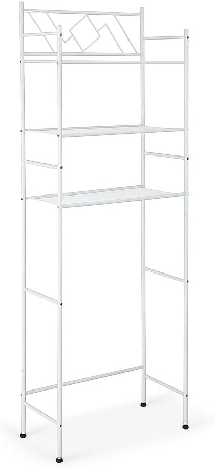 Home Zone Living Over the Toilet Bathroom Storage Organizer with 3 Tiers of Shelving Rack Space