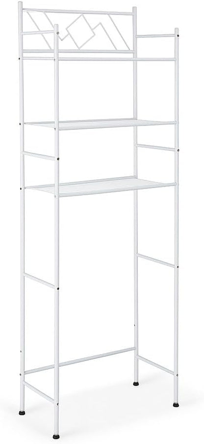 Home Zone Living Over the Toilet Bathroom Storage Organizer with 3 Tiers of Shelving Rack Space