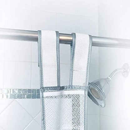 Skywin 7 Pockets Hanging Shower Curtain Liner Caddy 60 x 6 Inches (2 Pack) - 100% Polyester Mesh Shower Caddy Hanging - Showe
