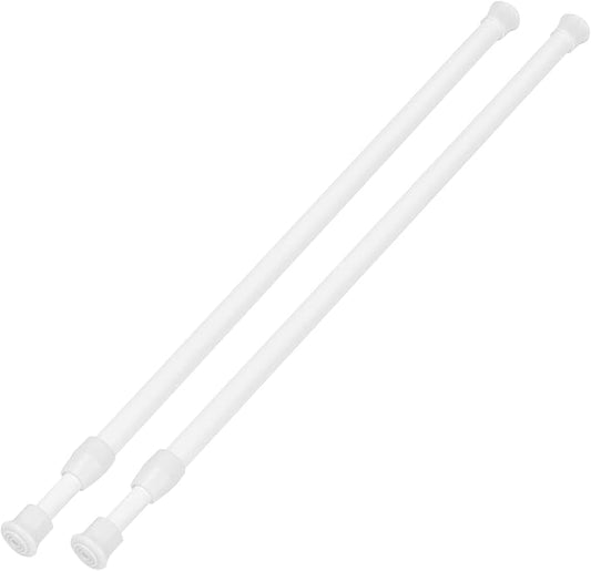 2 Pack Tension Curtain Rod 28-48 Inch, Small Short Adjustable Extendable Spring Loaded Rods for Windows Cabinet Blinds Closet