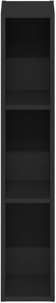 Furinno Fulda Book Shelf, 3-Tier Narrow Bookshelf, Bookcase with 6-in Width Storage Shelf, 9.3 x 5.9 x 31.5, for Living Room,