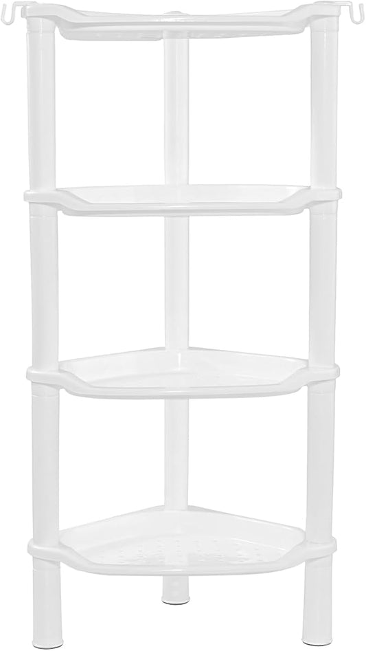 4 Tier Corner Shower Caddy, Rustproof, Plastic Shower Organizer for Bathroom, Bathtub, Shower pan, Bath Accessories Shower Ca