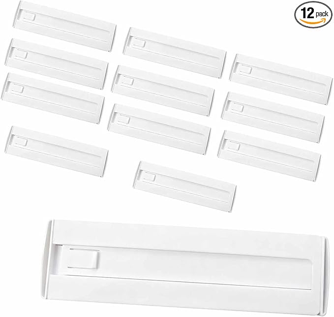 12 Pack Drawer Dividers for Clothes, 3.15" High 11.34"-19.69" Adjustable Expandable Dresser Drawer Organizer, Clear Plastic S