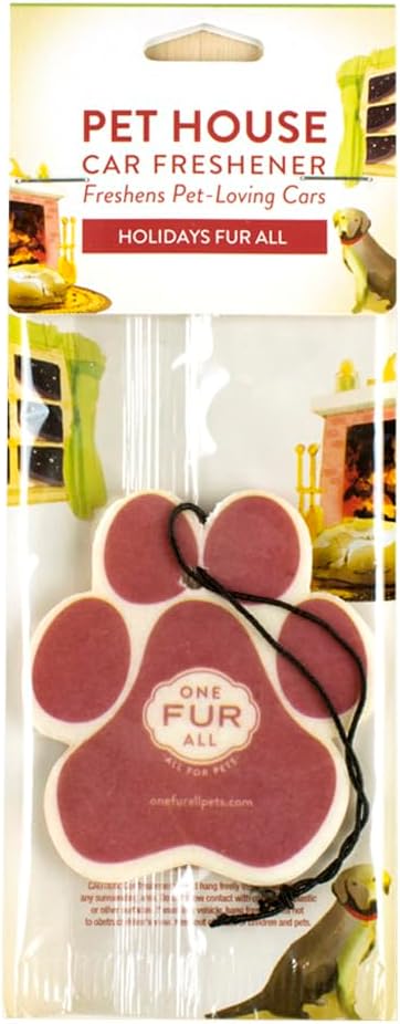 One Fur All Pet Car Air Freshener - Holidays Pack of 4 - Non-Toxic & Pet-Friendly Odor Eliminator For Small Spaces