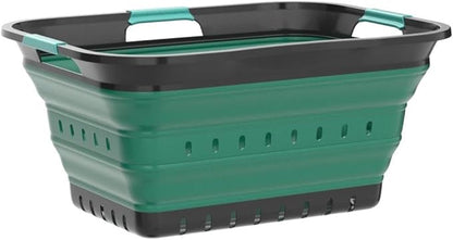 SAMMART 42L (11 gallon) Collapsible Plastic Laundry Basket - Foldable Pop Up Storage Container/Organizer - Space Saving Hampe