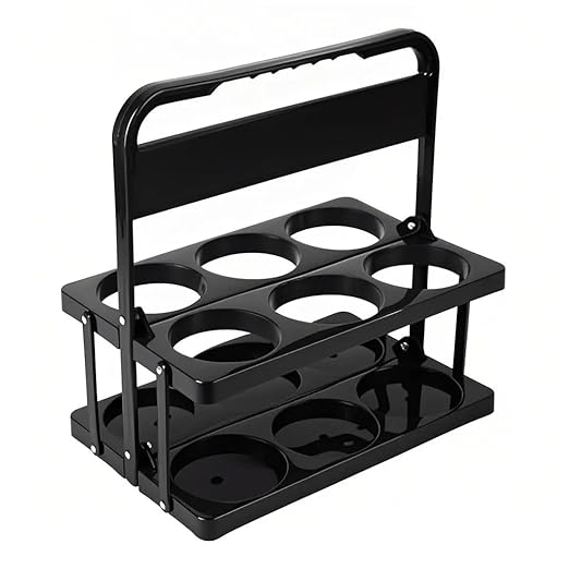 Bodaon 6 Cup Drink Carrier with Handle, Plastic Cup Carriers for Drinks, Drink Holder for Car, Take Out Delivery Drivers Accessories, Portable Foldable Reusable Mobile, Use for Food Delivery Bag