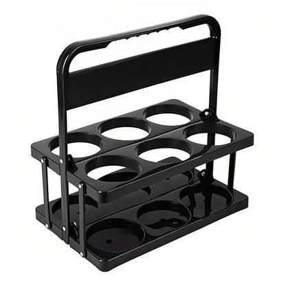 Bodaon 6 Cup Drink Carrier with Handle, Plastic Cup Carriers for Drinks, Drink Holder for Car, Take Out Delivery Drivers Accessories, Portable Foldable Reusable Mobile, Use for Food Delivery Bag