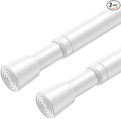 AIZESI 2 Pack Spring Tension Curtain Rod 32 to 58 inch Adjustable Curtain Rods No Drilling Expandable Spring Loaded Curtain R