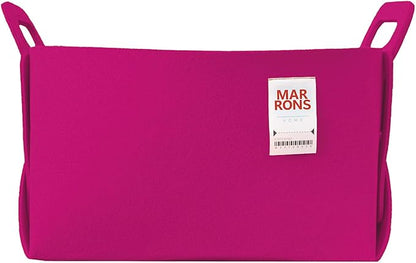 Collapsible Felt MAGENTAPINK Storage Bin Large 14.6"x9.4"x9.4" – Foldable Basket with Handles for Closet, Laundry Room Organi