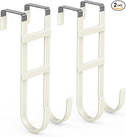FYY Over The Door Hooks - 2 Pack Heavy Duty Dual-Hook Organizer Hanger with Non-Slip Rubber for Towels, Clothes, Hats & Bags 