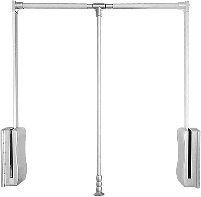 Metal Wardrobe Lifting Rod Width Adjustable - Pull-Down Wardrobe Clothes Rail, Extendable Pull Out Closet Rod, Wardrobe Cloth