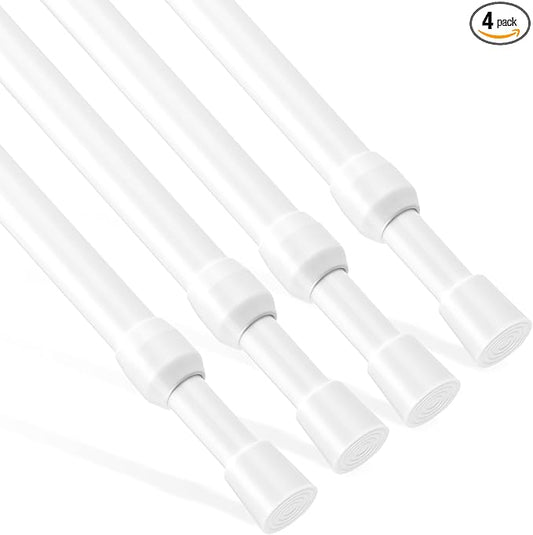 Goowin Tension Curtain Rod 28 to 48 Inch, 5/8" Diameter No Drilling Small Rod, Expandable Spring Loaded Curtain Rods, Rods fo