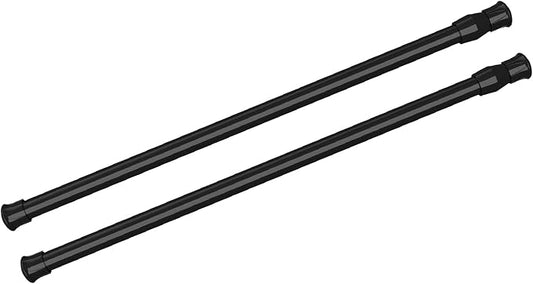 2Pcs Spring Tension Curtain Rod，28-48 Inches Adjustable Expandable Pressure Black Curtain Tension Rods For Kitchen, Bathroom,