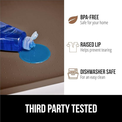 GORILLA GRIP Waterproof Silicone Under Sink Mat with Raised Lip for Kitchen and Bathroom, Cabinet Shelf Liner Stay in Place M
