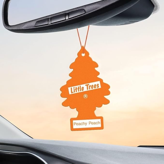 LITTLE TREES Car Air Freshener | Hanging Paper Tree for Home or Car | Peachy Peach Scent | 24 Pack