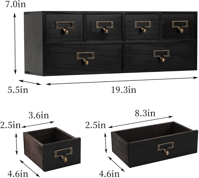 Apothecary Drawers Wooden Storage Box Vintage Wooden Drawers Wood Desktop Organizer Countertop Storage Box Library Card Catal