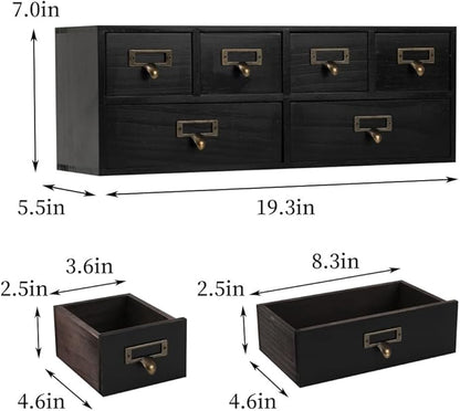 Apothecary Drawers Wooden Storage Box Vintage Wooden Drawers Wood Desktop Organizer Countertop Storage Box Library Card Catal