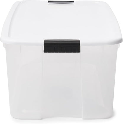 Sterilite 8-Pack Ultra Latching Box, Storage Bins with Lids, Clear Plastic, 116 Quart - Heavy-Duty Organizing Containers for 