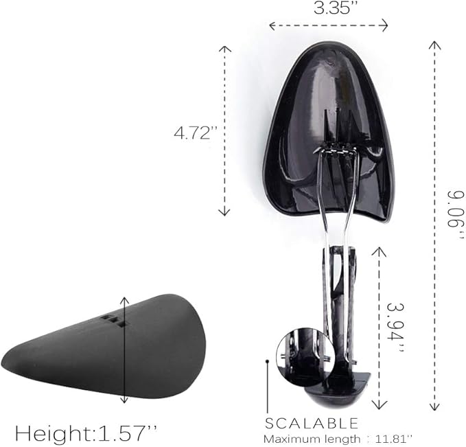WAJJ 50 Pairs Practical Adjustable Length Men Shoe Tree Stretcher Holder Shaper Support(Men Black