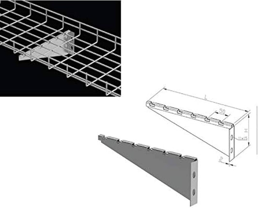 Kable Kontrol V Type Wall Bracket – 4” Width - Wire Mesh Tray Cable Management Rack Cords Organizer Cable Basket, Zinc Plated