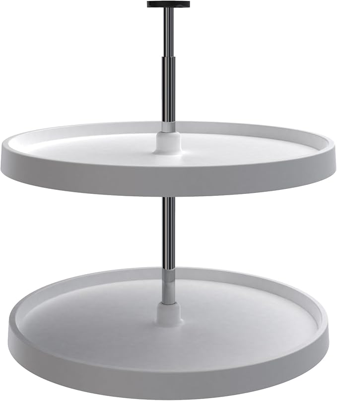 Rev-A-Shelf 2 Tier Full-Circle Lazy Susan for Corner Wall Base Cabinets 24" Double Shelf Swivel Kitchen Spice/Can Organizer, 