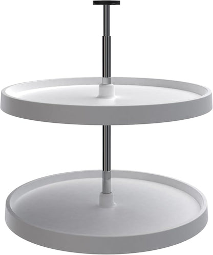 Rev-A-Shelf 2 Tier Full-Circle Lazy Susan for Corner Wall Base Cabinets 24" Double Shelf Swivel Kitchen Spice/Can Organizer, 