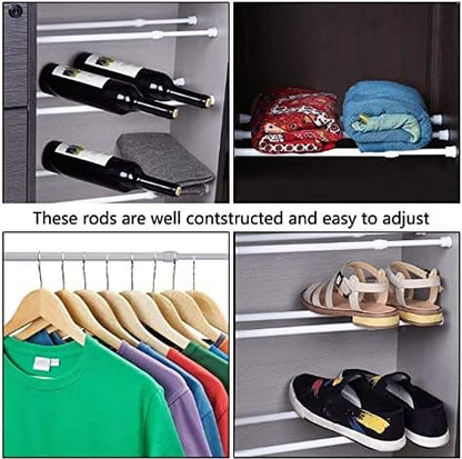 Tension Rods 28 to 48 Inches 8 Pack,Tension Curtain Rod,Spring Tension Rods,Adjustable Extension Spring Rods Closet Rod for W