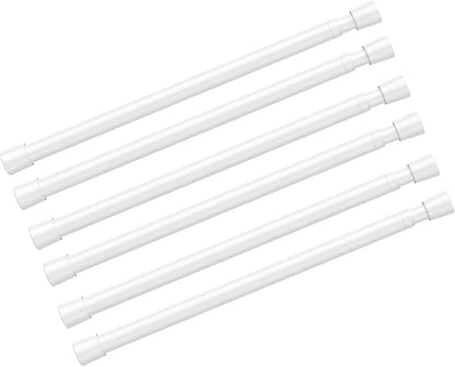 6pack White Tension Curtain Rod 16-26.9 inch Spring Tension Rod Curtain Rod Adjustable Spring Rod Extendable Tension Rod for 