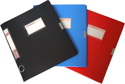 Foldable A4 Document Box with Lid, Pack of 3 Plastic Archive Cases, 31x24x4cm, File Folder Organizer Document Storage File Bo