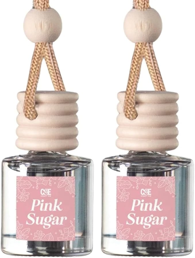 C&E Craft Co Hanging Car Air Freshener Diffuser 2 Pack, Long Lasting Fragrance Oil Car Freshener, Glass Bottle Auto Air Fresh