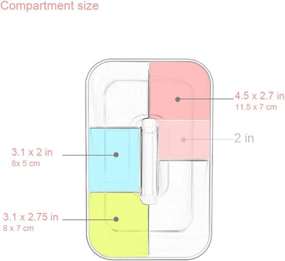Vidifor Clear Thickened Portable Caddy Tote, Shower Caddy with Handle for Art Supplies, Makeup, Crafts, Colored Pencils, Sewi