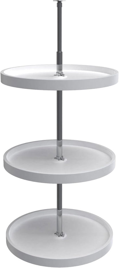Rev-A-Shelf 20 Inch 3 Tier Full Circle Lazy Susan for H Corner Kitchen Cabinets, Large Plastic Home Storage Rotating Shelves,