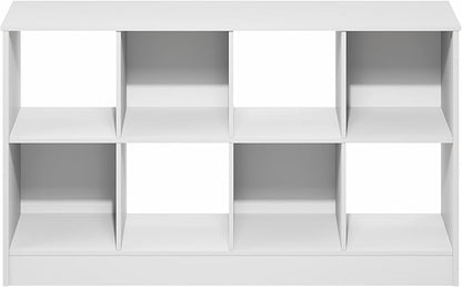 Furinno Jensen Book Shelf, 8-Cube Farmhouse Bookshelf, Display Bookcase, 11.8 x 47.6 x 26.8, for Living Room, Bedroom, Home O