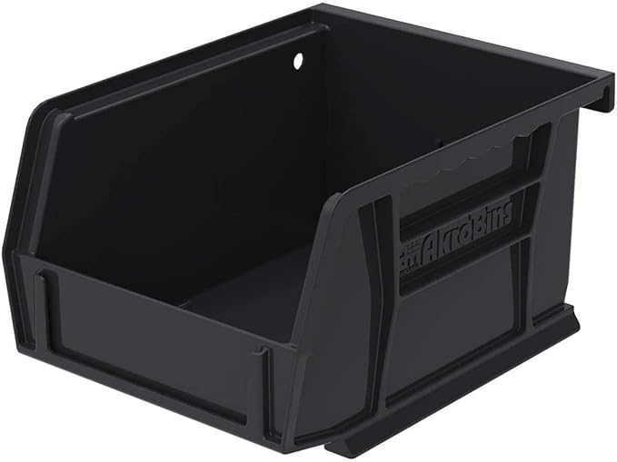 Akro-Mils 30210 AkroBins Plastic Storage Bins, Space-Saving Stackable Bins for Garage, Pantry, Craft Organization, 5" x 4" x 