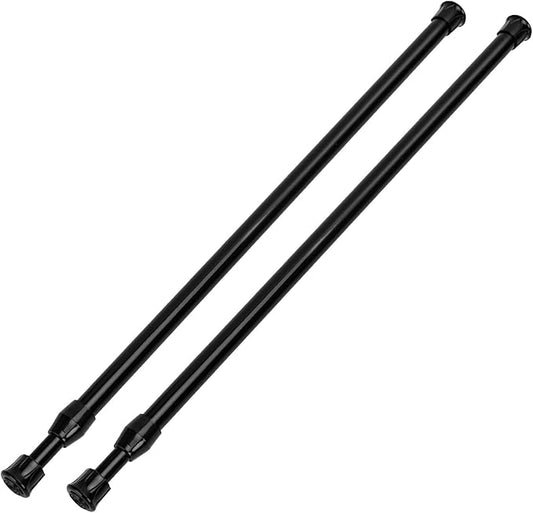 2 Pack Tension Curtain Rod 28-48 Inch, Small Short Adjustable Extendable Spring Loaded Rods for Windows Cabinet Blinds Closet