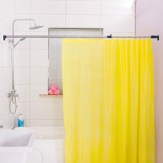 BAOYOUNI Adjustable Shower Window Curtain Tension Rod Oval Head Decorative Straight Closet Wardrobe Rail Pole Bar Clothes Han