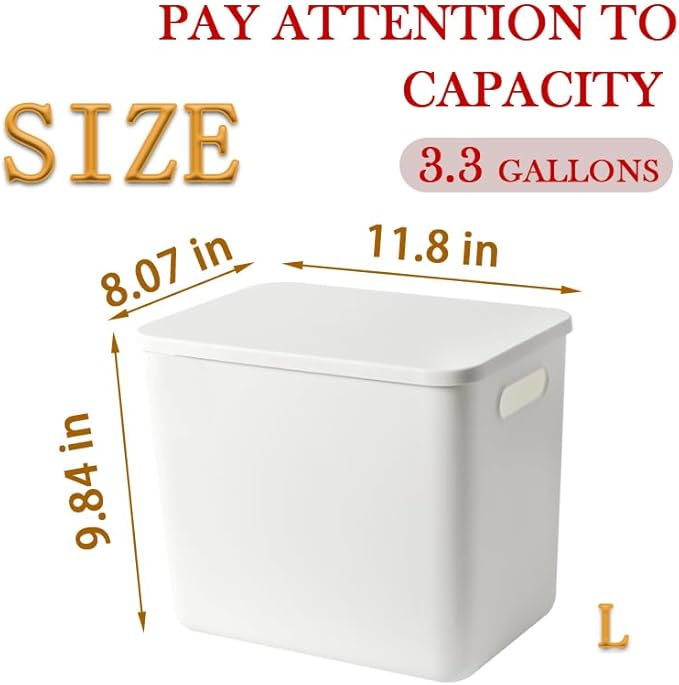 5 pack large plastic White storage bins with Lids, Toy Box Chest with Handle，Organizer Containers Baskets for Baby,Nursery，Sh