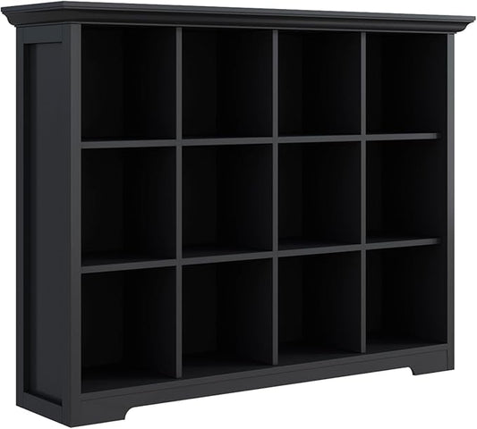 OSCHF Cube Storage Bookcase with Base - Wooden 3 Tiers Floor Standing Open Shelf Cabinet for Home and Office, 12-Cube Lattice