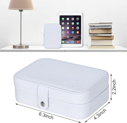 Hatori Travel Jewelry Box, PU Leather Small Jewelry Organizer for Women Girls, Portable Mini Travel Case Display Storage Hold