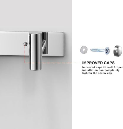 VAEHOLD Hat and Coat Wall Mount Rack - Hooks for Robes, Bags, Keys, and Towels - Bathroom Towel Hanger Organizer (Polished Ch